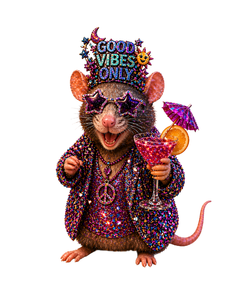 Good Vibes Only Rat Keyring