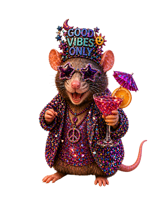 Good Vibes Only Rat Keyring