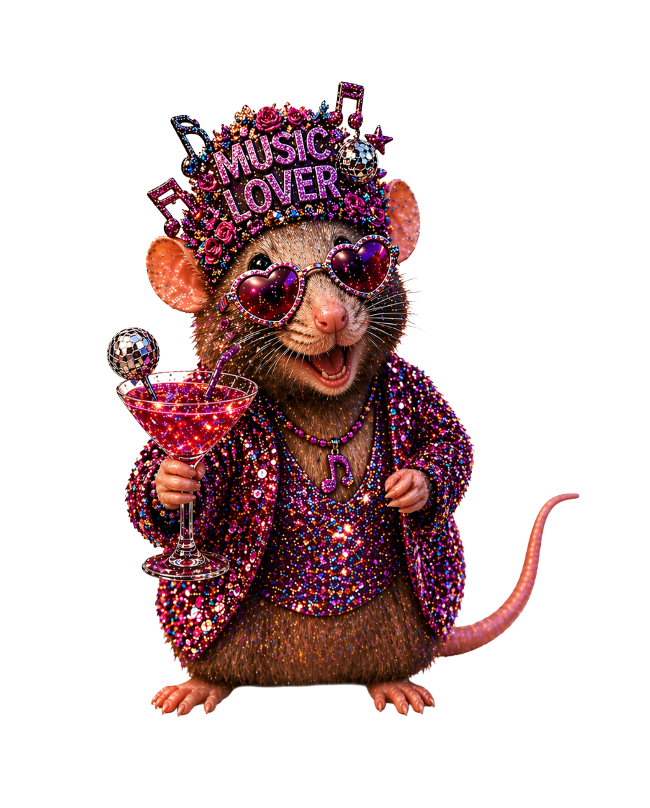Music Lover Rat Keyring